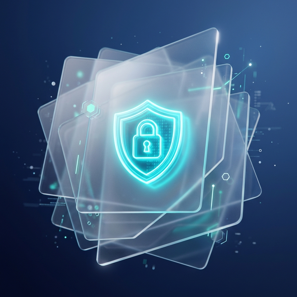 Secure By Design Glassmorphism Graphic